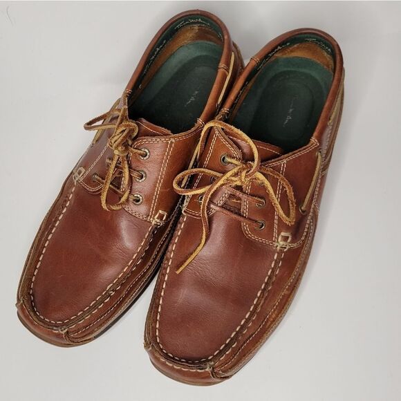 Thom McAn | Shoes | Mens Leather Lace Up Loafers Size 2 Brown Thom Mcan ...